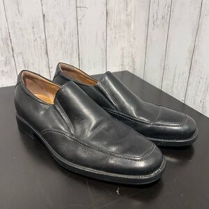 Geox Aspera Black Italian Leather Slip-On Loafers for Men Size 42 / 9 Like New
